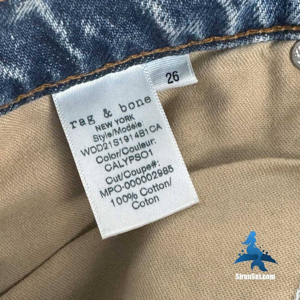 1282 rag & bone Maya High-Rise Short – 26 – Calypso (Blue) - Picture 14 of 16